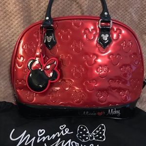 Disney patent leather satchel Minnie and Mickey